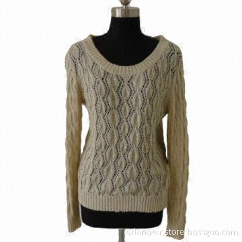 Ladies' pullover, 1/6 60% acrylic, 30% wool and 10% alpaca